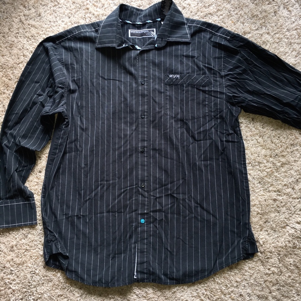 encyeclothingco Black striped dress shirt